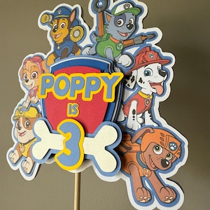 Personalized Paw Patrol Cake Topper
