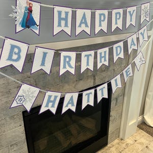 Frozen Themed Birthday Banner (customizable)
