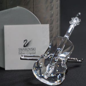 Swarovski バイオリン型金属製置物 Swarovski Crystal Figurines Violin - Etsy