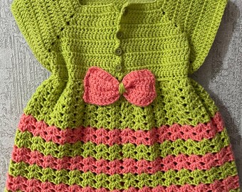 Pretty Little White and Green Crochet Dress! - Etsy