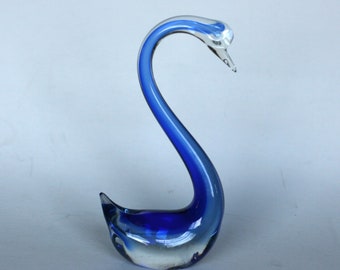 Cobalt Glass Swan Etsy cobalt glass swan etsy