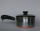vintage revere ware 1.5 quart saucepan double ring mark copper clad bottom