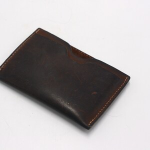 vintage brown leather credit card case image 2