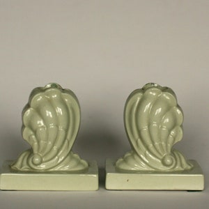 vintage celadon porcelain candle holders