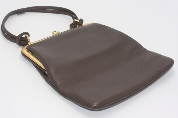 vintage Jane Shilton Brown Leather Handbag - image 4