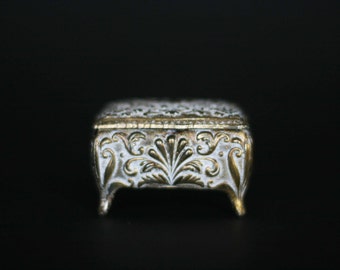 vintage metal jewelry casket