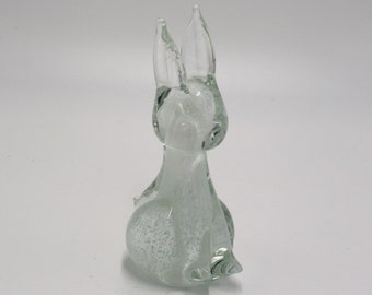 vintage glass rabbit with white speckles