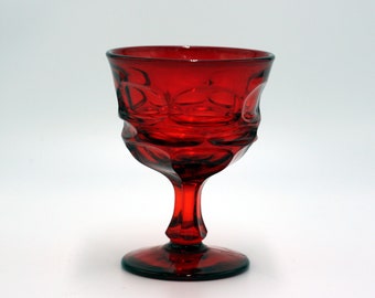vintage Fostoria Argus Ruby Red Wine or Champagne Glass