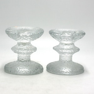 vintage Iittala Festivo Crystal Glass Candlesticks made in Finland