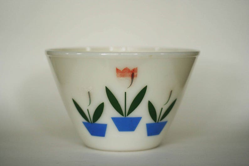 vintage fire king tulip bowl image 1