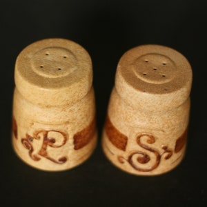 vintage pottery craft salt and pepper shakers/brow pottery shakers/made in USA image 2