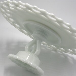 vintage westmoreland milkglass doric lace cake stand image 4