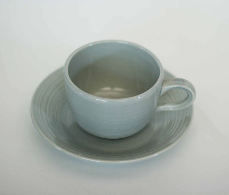 vintage franciscan reflections cup and saucer in gray image 2