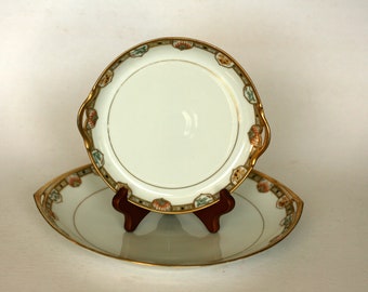 vintage R C Nippon porción de porcelana platos / uno grande uno pequeño