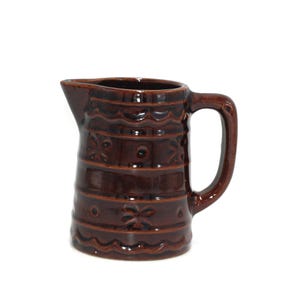 vintage Marcrest Daisy Dot Brown Stoneware Creamer Pitcher Made in USA