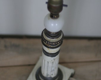 vintage brass and marble chippy lamp