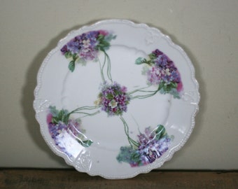 vintage luncheon plate with violets triple crown made in germany