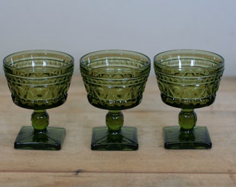 vintage sherbet cups park lane pattern by indiana glass co set of three