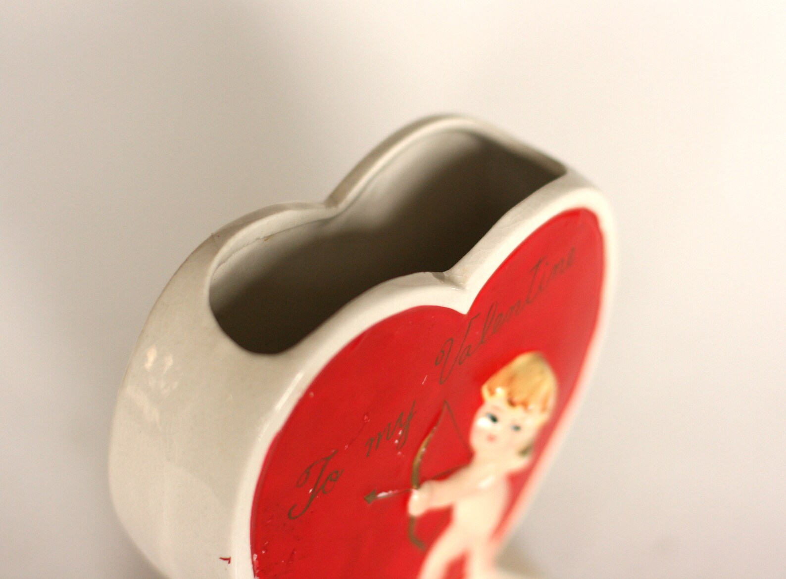 Vintage valentine ceramic vase with cupid made in japan Etsy