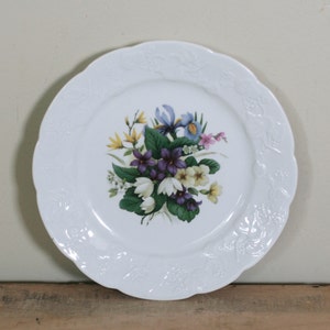 vintage lierre sauvage spring flower plate made in france shabby style image 1