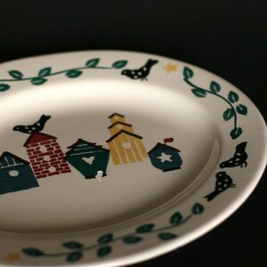 vintage chaparral serving platter with bird houses image 6