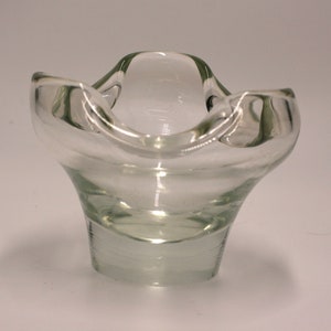 vintage art glass bowl with curled edges image 4