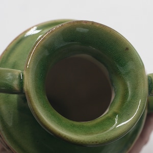 vintage green ceramic urn vase image 3