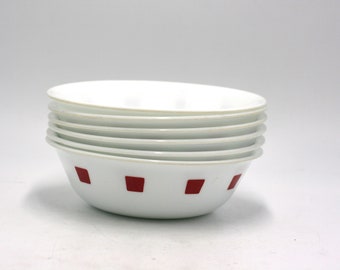 vintage Corelle Urban Red Cereal Bowls Set of Six