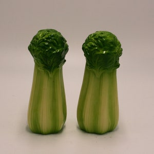vintage celery salt and pepper shakers in original box