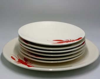 vintage Waechtersback  lobster plates and platter made in Germany