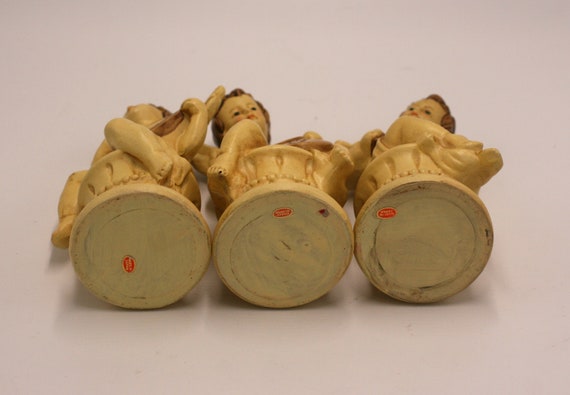 Vintage Trio of Angels With Musical Instruments/made in Japan - Etsy