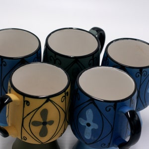 vintage ceramic footed mugs Seville made in Japan set of five image 3