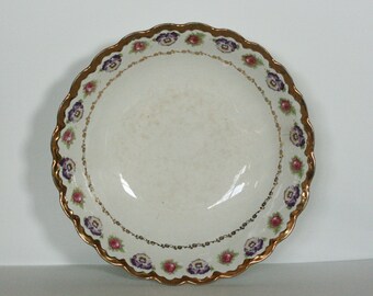 vintage steubenville bowl with pansy motif