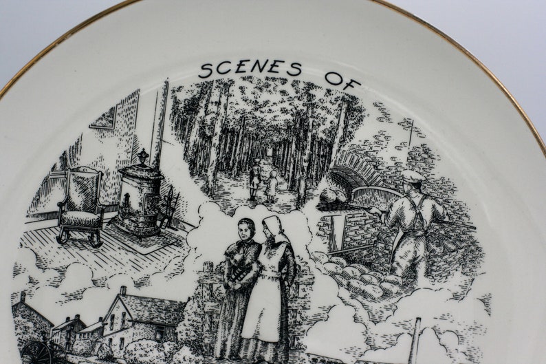 Vintage Scenes of Old Amana plate Amana Colonies plate Homer Laughlin image 6