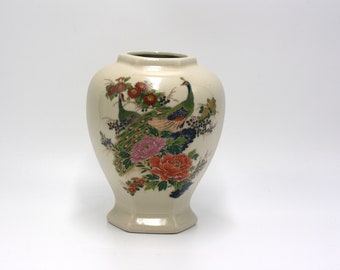 vintage peacock vase made in japan