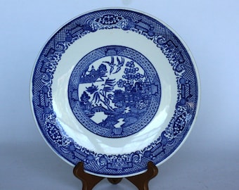 vintage blue willow dinner plate