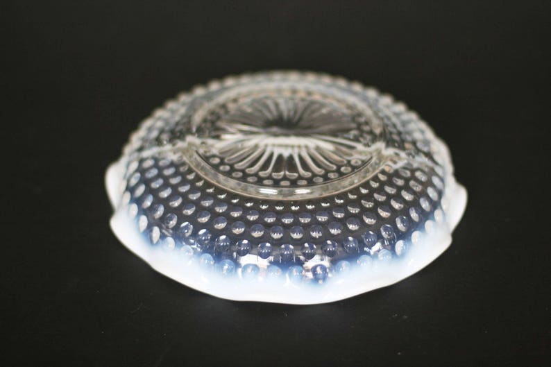 vintage moonstone hobnail divided dish image 4