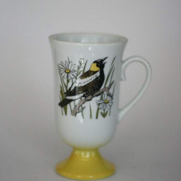 vintage pedestal bird coffee cup by santei 1950's