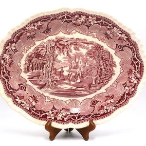 vintage Mason's Vista Pink Ironstone Platter