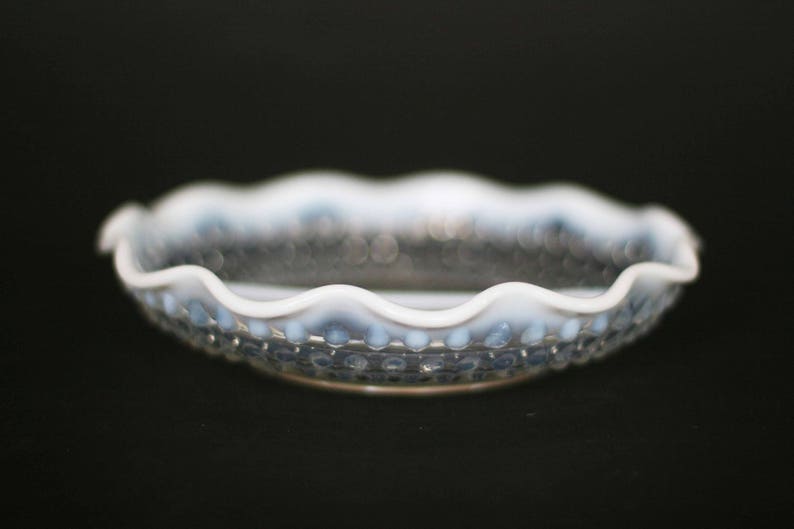 vintage moonstone hobnail divided dish image 1