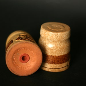 vintage pottery craft salt and pepper shakers/brow pottery shakers/made in USA image 5