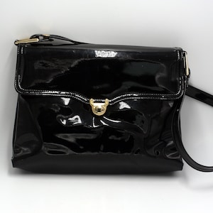 vintage Crown Lewis black patent leather purse