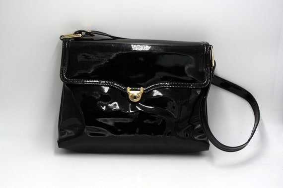 vintage Crown Lewis black patent leather purse - image 1