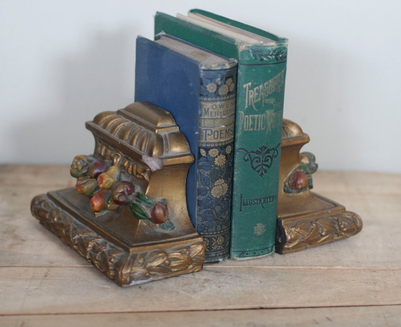 Vintage set of chalk bookends Etsy