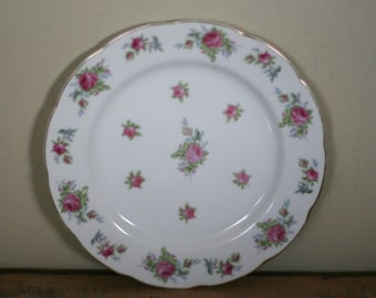 vintage lefton hand painted rose luncheon plate