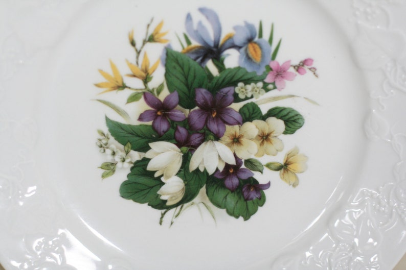 vintage lierre sauvage spring flower plate made in france shabby style image 2