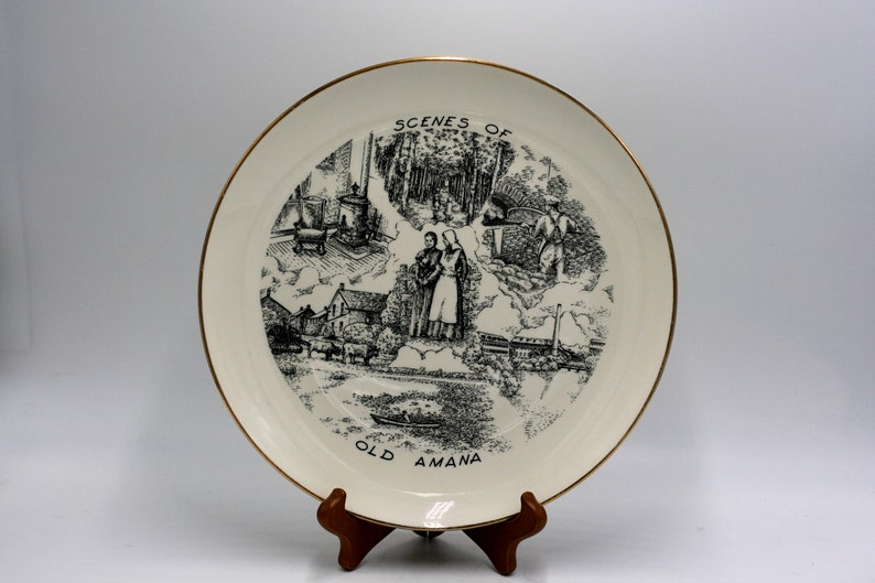 Vintage Scenes of Old Amana plate Amana Colonies plate Homer Laughlin image 1