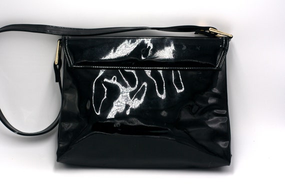 vintage Crown Lewis black patent leather purse - image 2