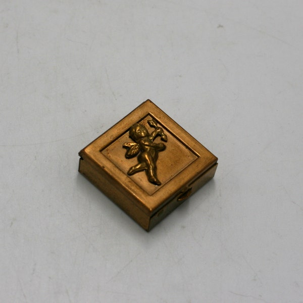 vintage brass cherub pill box