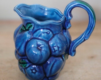 vintage indigo blue inarco small pitcher